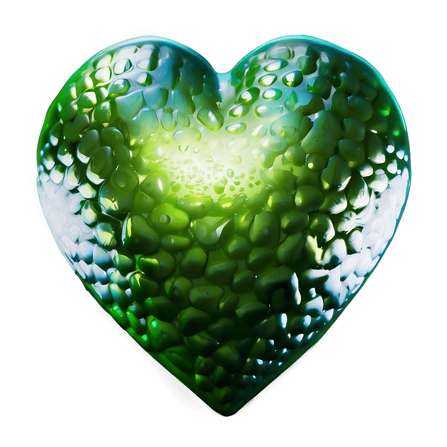 Stylized Green Heart PNG 06112024