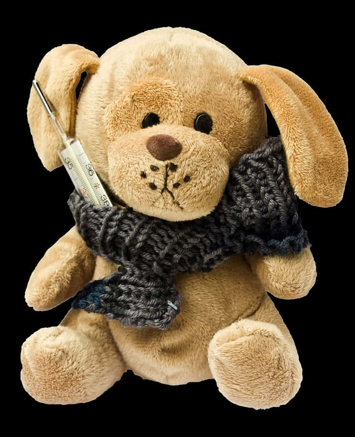 Brinquedo de Pelúcia de Cachorrinho Doente com Termômetro