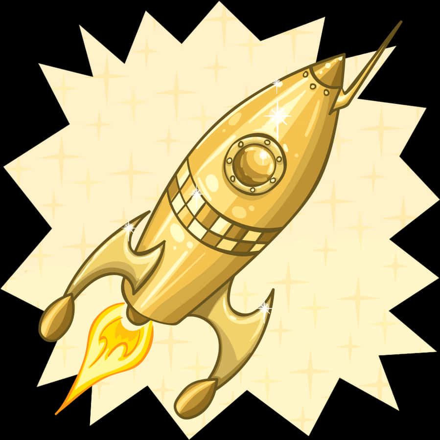 Golden Rocket - Old Rocket Png, Transparent Png
