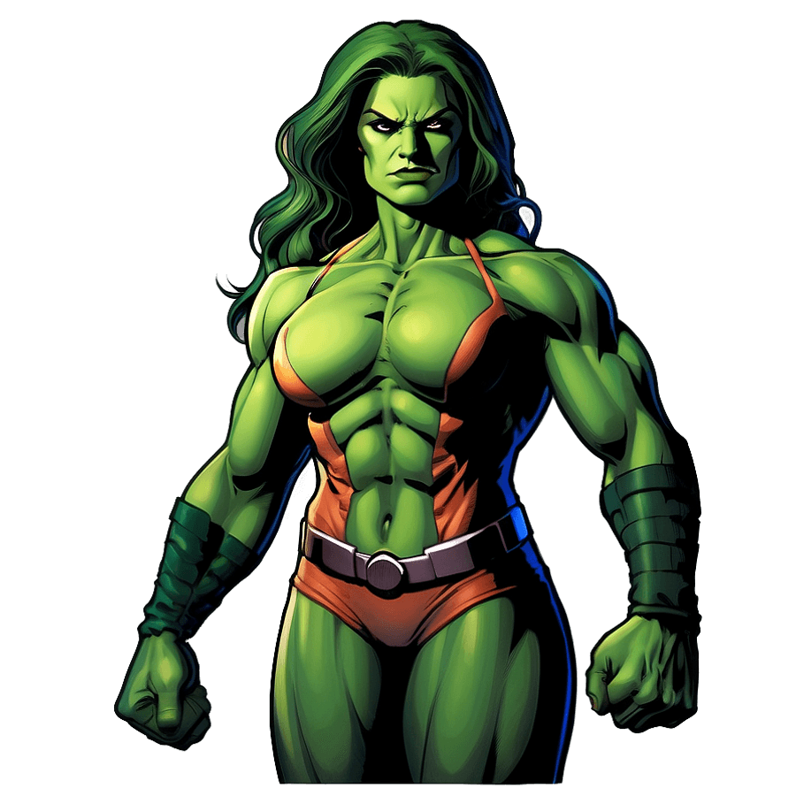 She Hulk Transformation PNG 3