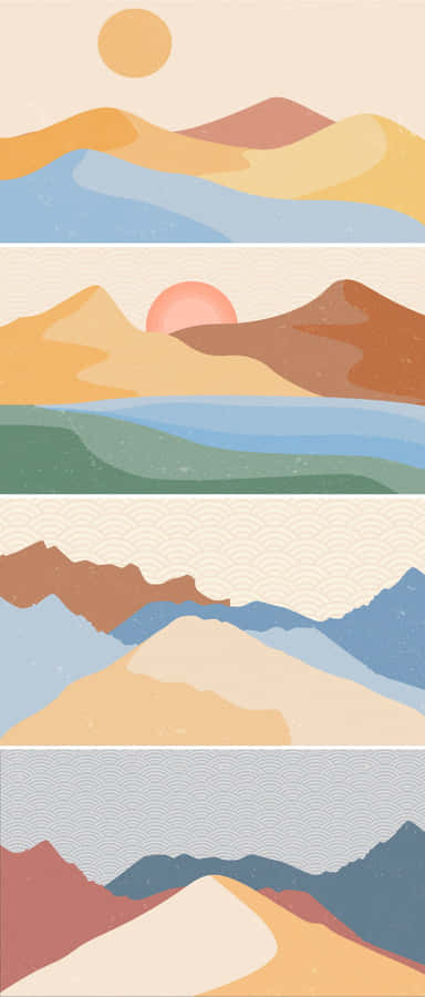 Minimalistiskmaleri 1000 x 2342 tapet.