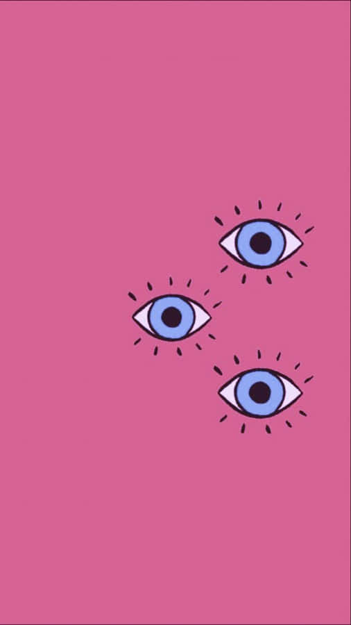 Ilustração do Olho Maligno Rosa