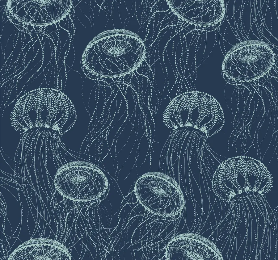 Jellyfish Pattern Navy Background