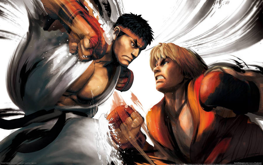 Download Ryu Vs Ken Street Fighter 4 Wallpaper Wallpapers Com