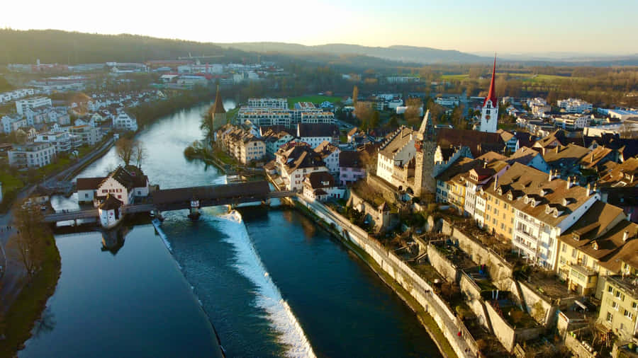 Vista Panoramica della Città di Olten, Svizzera