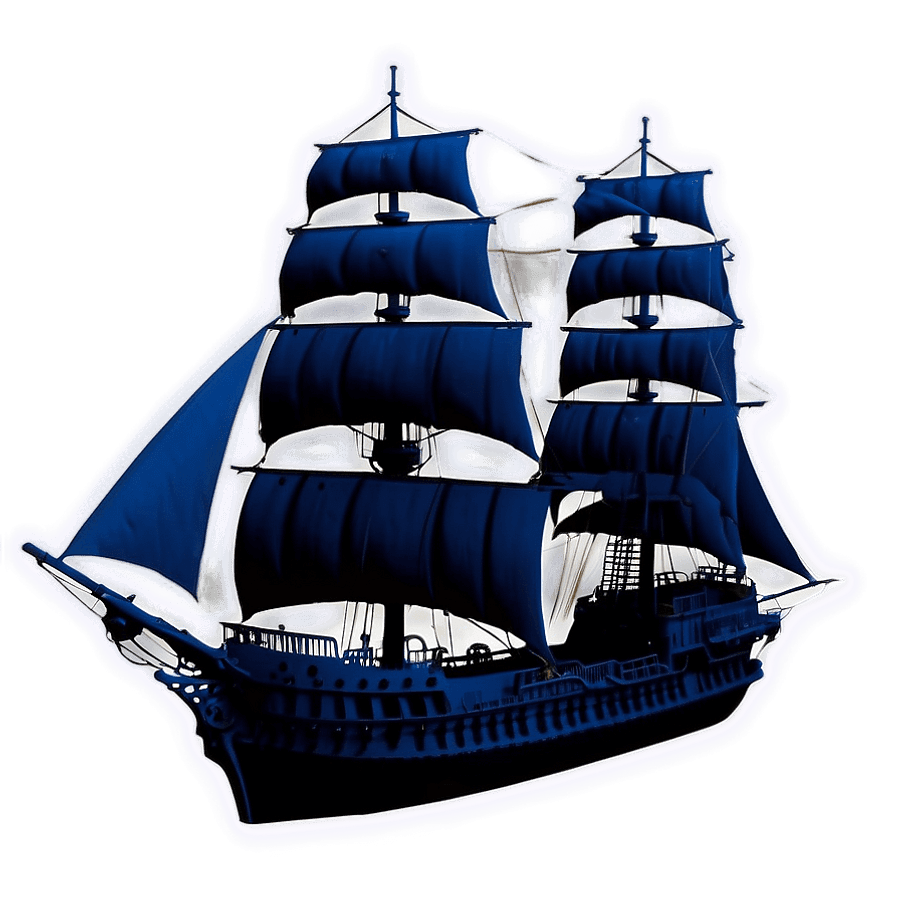 Pirate Ship Silhouette Sunset PNG 11
