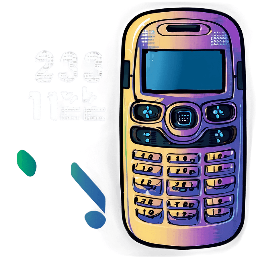 Y2K Era Cellphone Illustration PNG 06292024