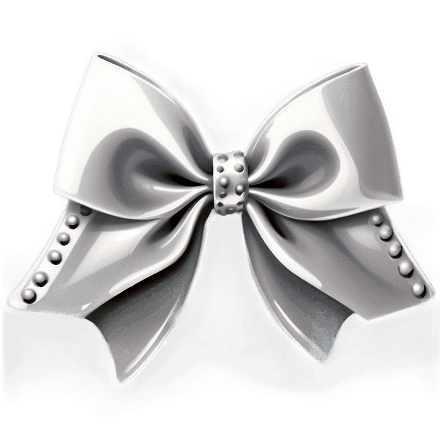 Glossy White Bow PNG lmq