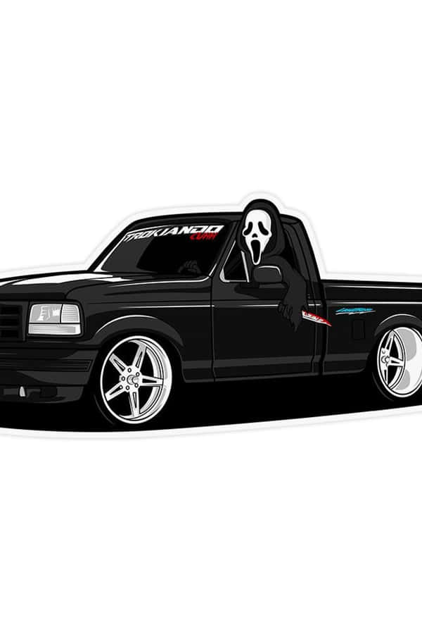 Ilustração de Caminhão com Máscara de Scream