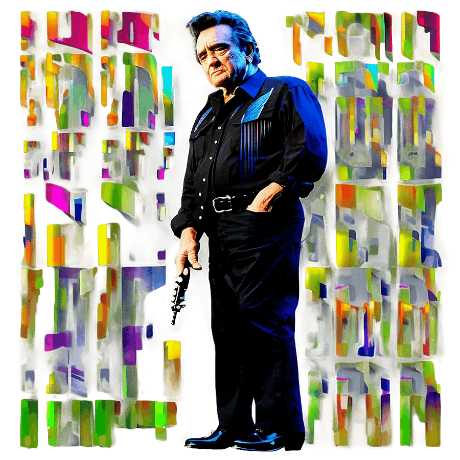 Abstract Johnny Cash PNG 25