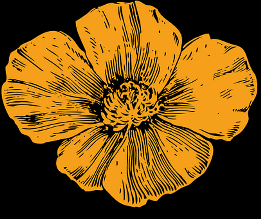 Golden Floral Illustration