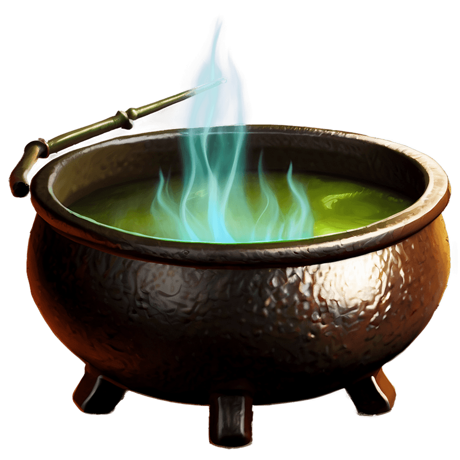 Witch Cauldron on Fire PNG 10
