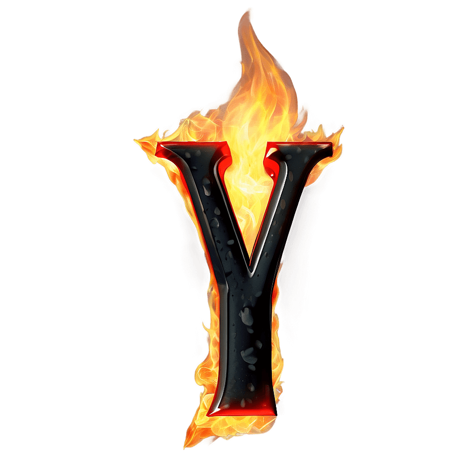 Letter Y in Fire Effect PNG 06242024