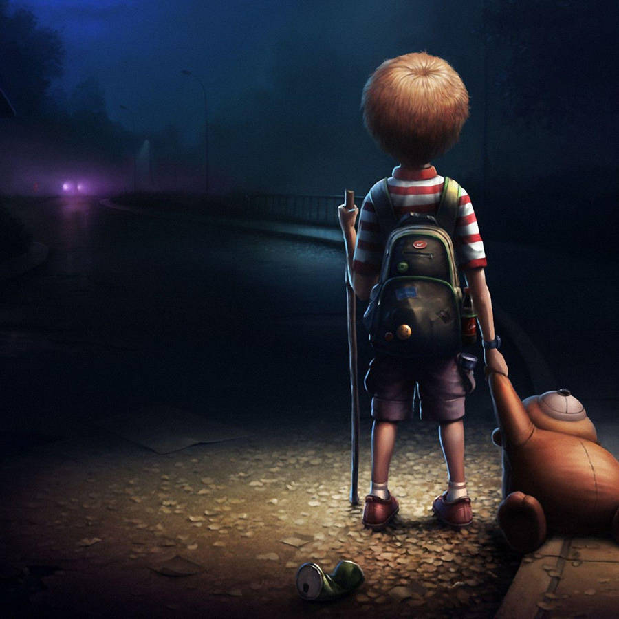 Download Sad Cartoon Boy Wallpaper | Wallpapers.com