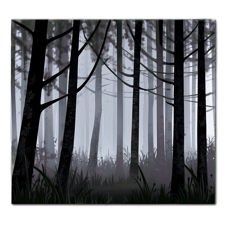 Dark Forest with Fog PNG fyl4