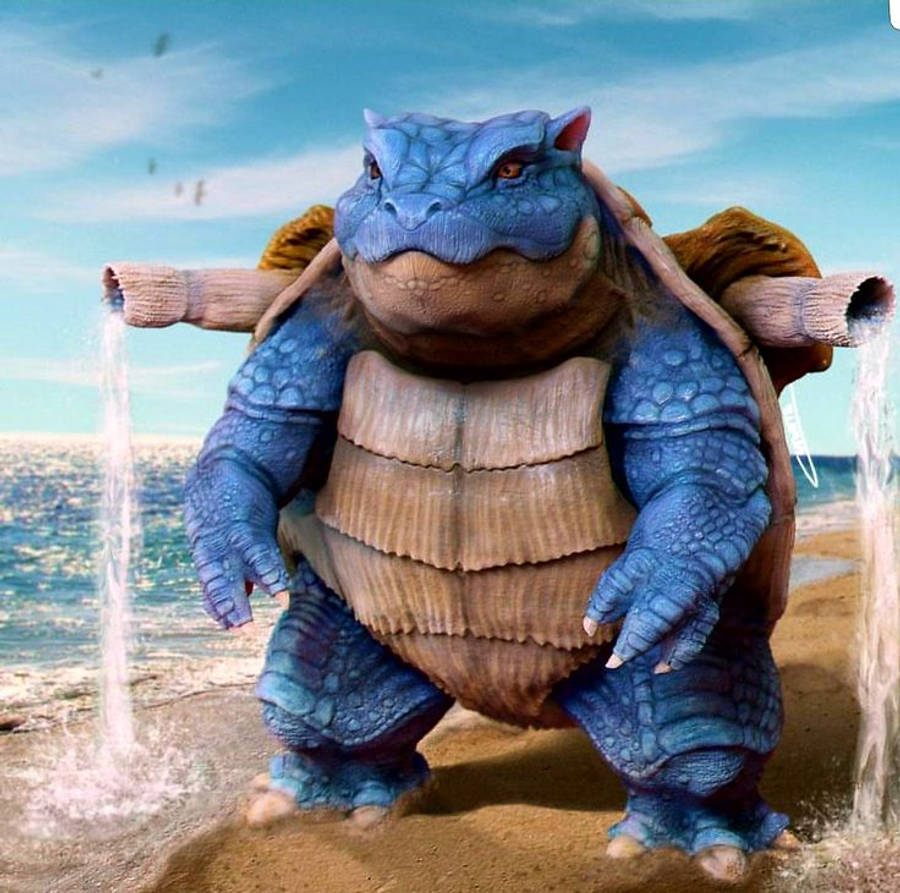 Download Saltwater Blastoise In Sea Wallpaper | Wallpapers.com