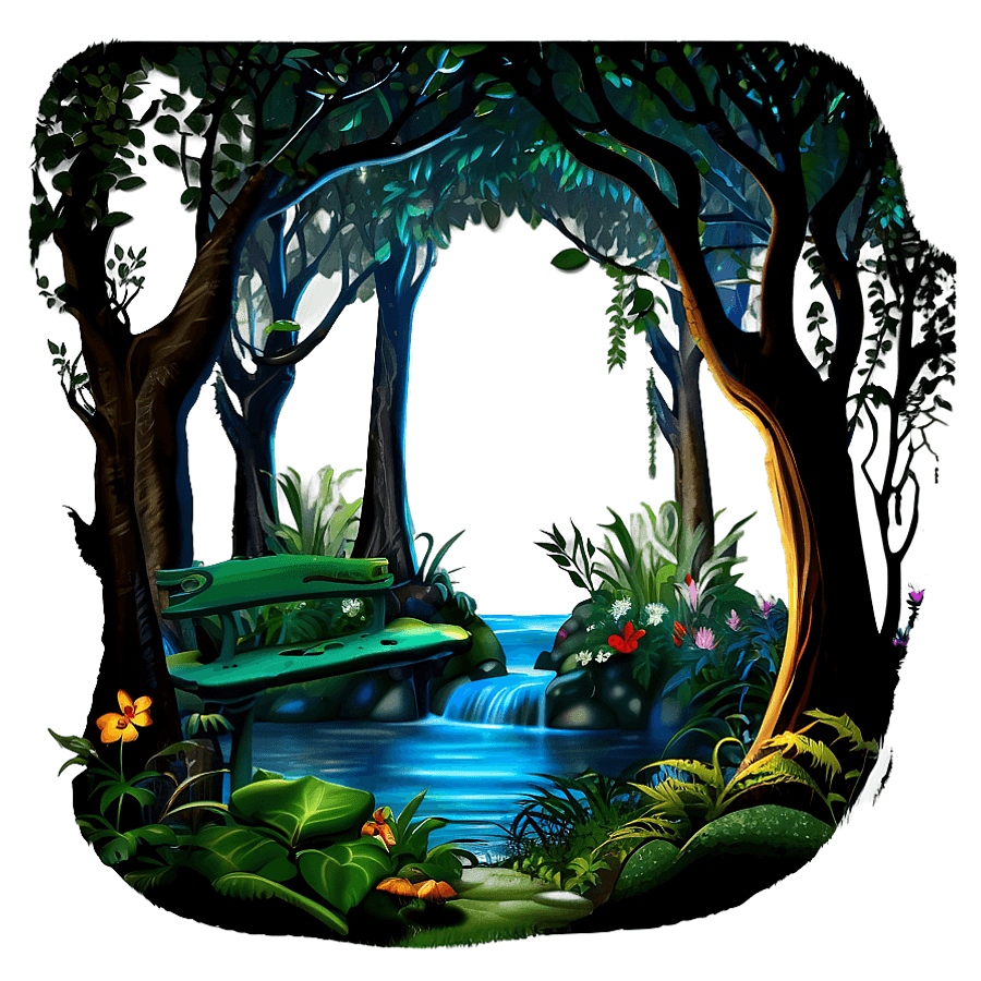Enchanted Forest Scene PNG 06252024