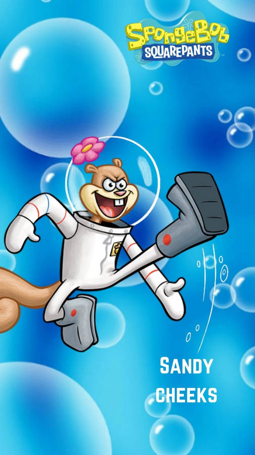 Download Sandy Cheeks High Kick Wallpaper | Wallpapers.com