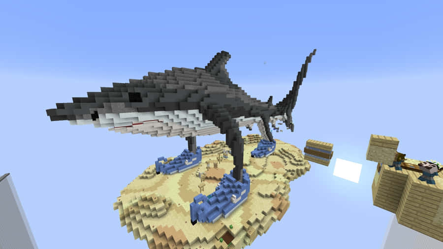 Construção de Baleia Voadora em Minecraft