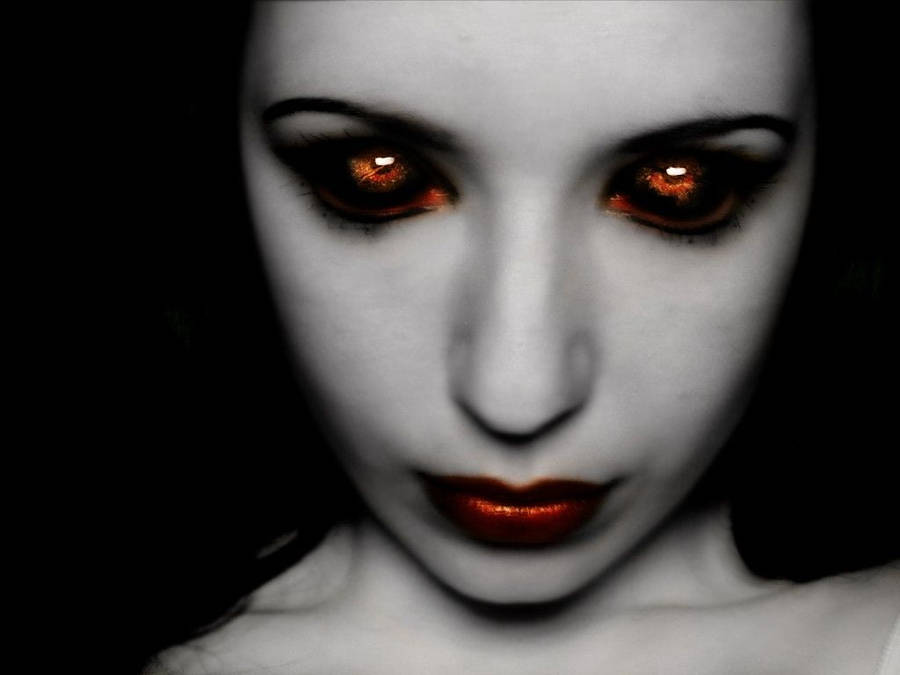 Download Scary Face Dark Red Eyes Lips Wallpaper | Wallpapers.com