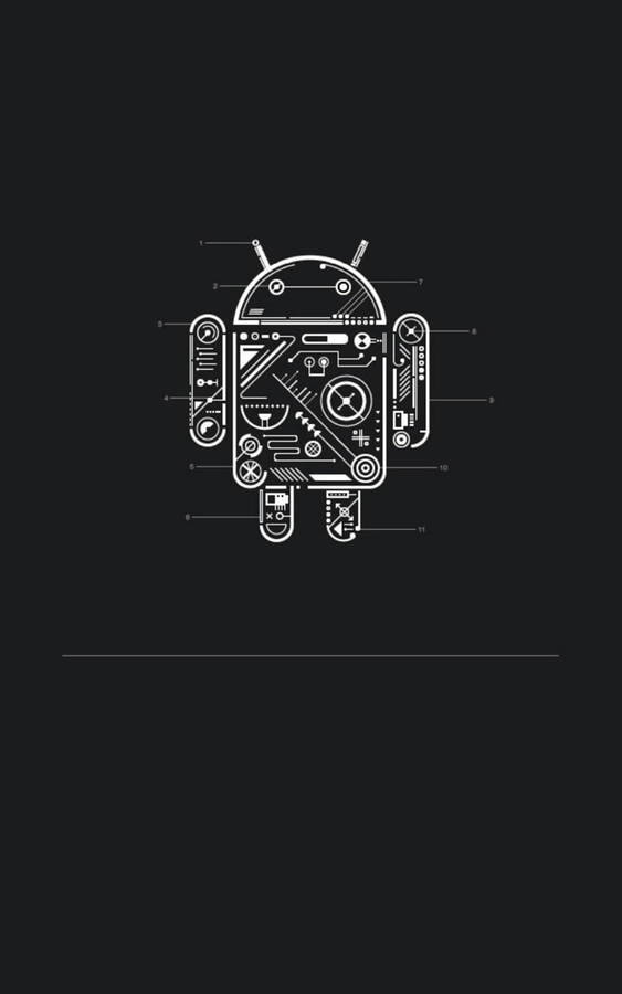Schematic Dark Android Vector