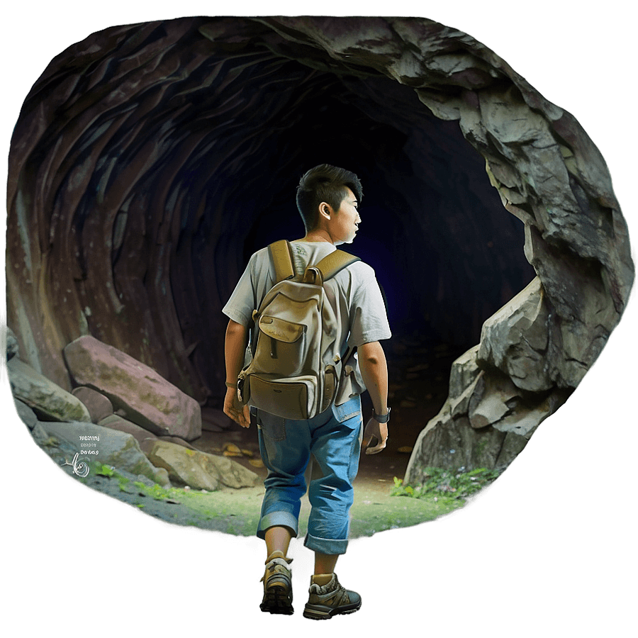 Wanderer in Cave PNG pnw33