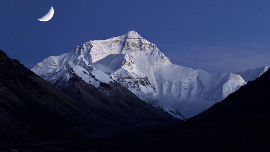 Caption: Majestic View of Mount Everest at Sunrise