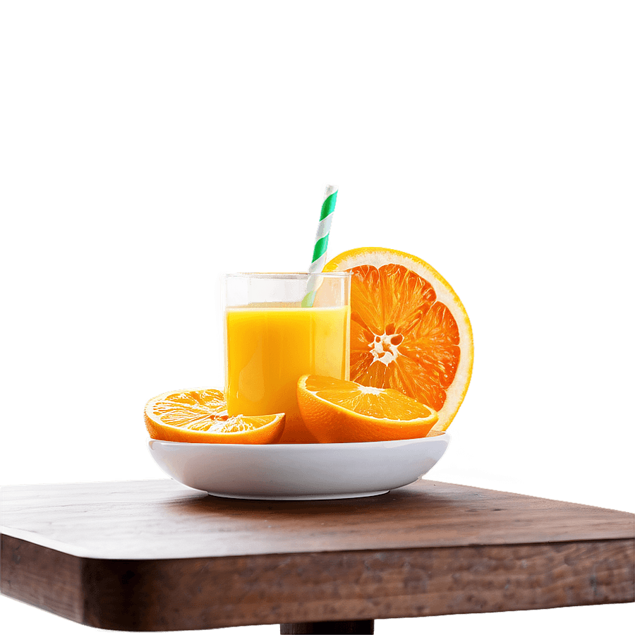 Orange Juice on Table PNG 37