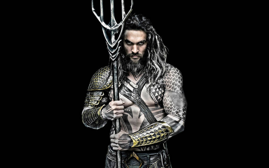 Download Serious Aquaman With Trident Wallpaper Wallpapers Com