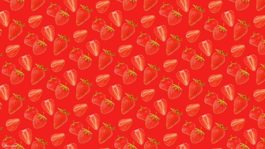 Roteästhetische Erdbeer-Hintergrundbilder für den Desktop