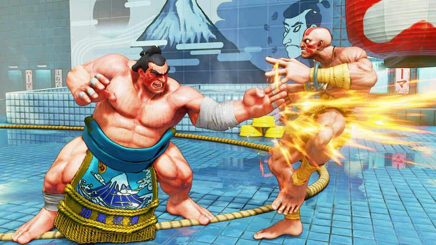 Street Fighter E. Honda gegen Dhalsim Kampf