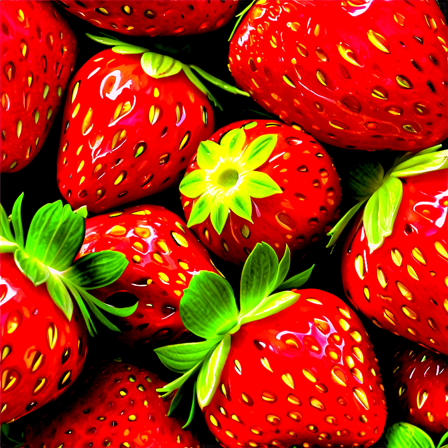 Strawberries Macro Shot PNG 05252024
