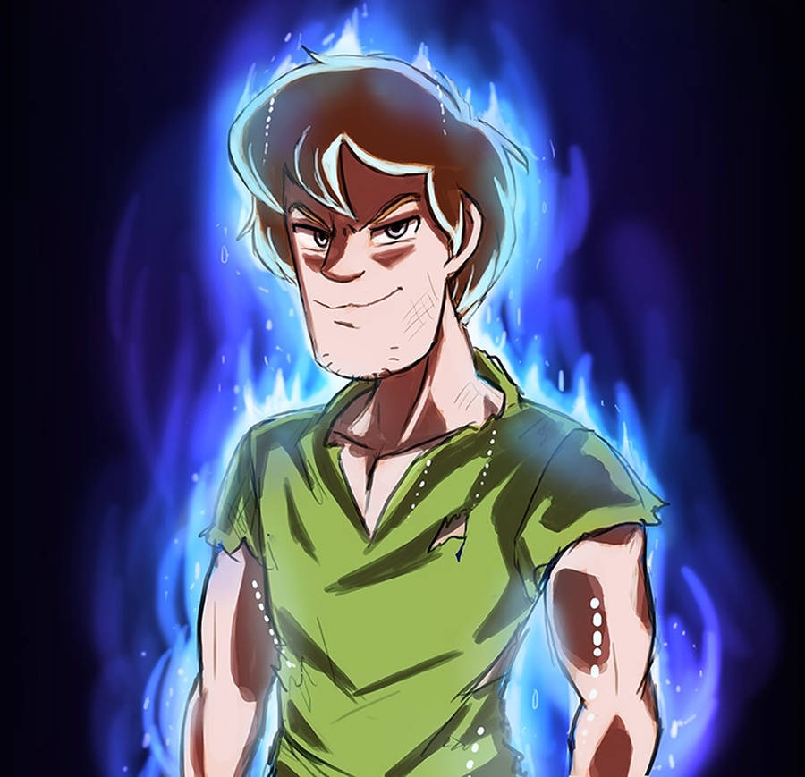 Download Shaggy Ultra Instinct Blue Flames Wallpaper | Wallpapers.com