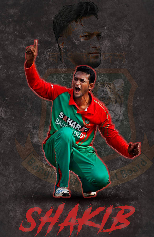 Download Shakib Al Hasan Kneeling Wallpaper | Wallpapers.com