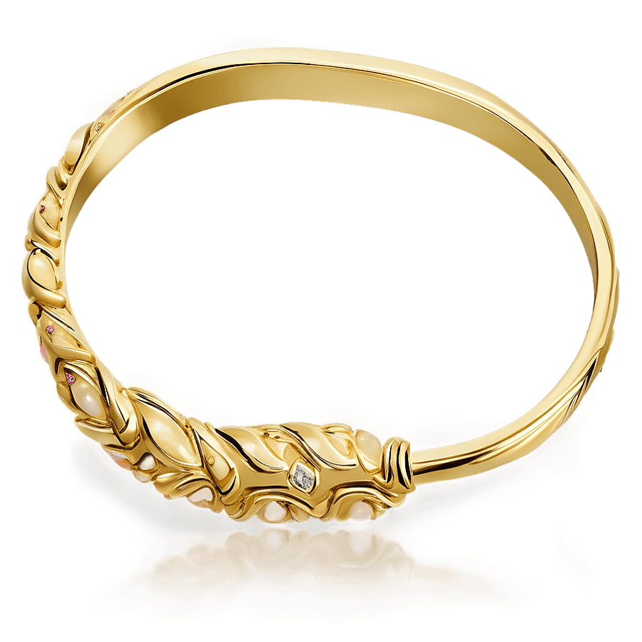 Luxury Gold Bracelet Design PNG sno66