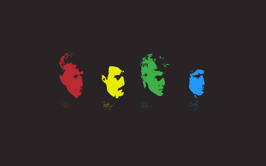 Download Signed Queen Portrait In Different Colour Wallpaper Wallpapers Com