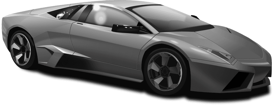 Silver Lamborghini Side View