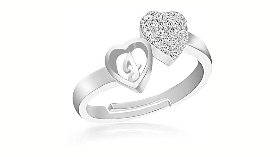 Download Silver Letter J Ring Wallpaper