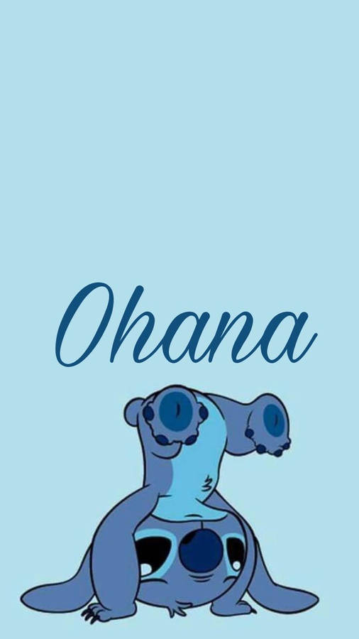 Download Simple Blue Stitch Ohana Wallpaper | Wallpapers.com