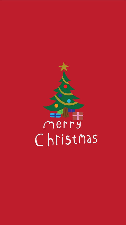 Download Simple Red Merry Christmas Iphone Wallpaper | Wallpapers.com