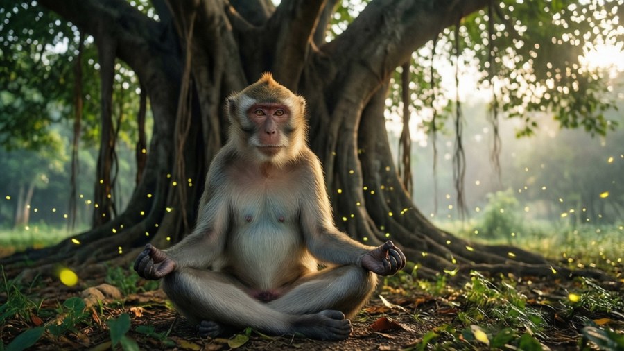 Singe méditant Fonds d'écran
