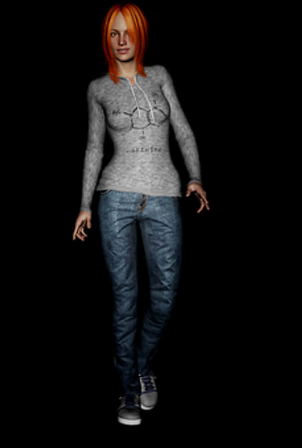Casual Style3 D Rendered Woman