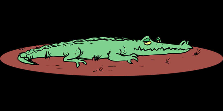 Cartoon Alligator Resting
