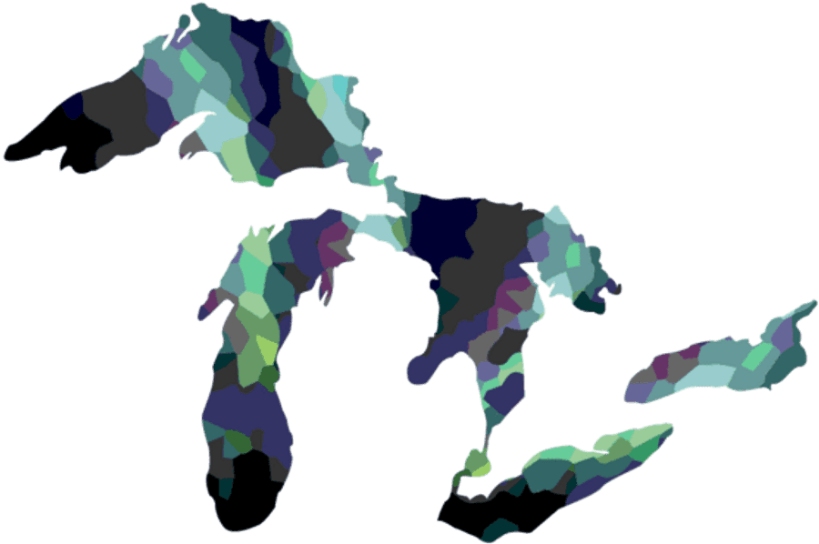 Great Lakes Northern Lights Sticker - Michigan Great Lakes Outline, HD Png Download