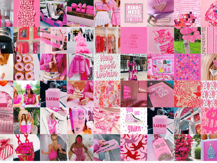Lyserød collage preppy PFP til TikTok