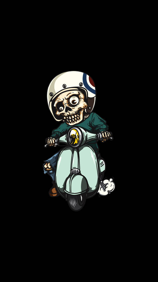 Download Skeleton On Scooter Hd Tattoo Wallpaper | Wallpapers.com