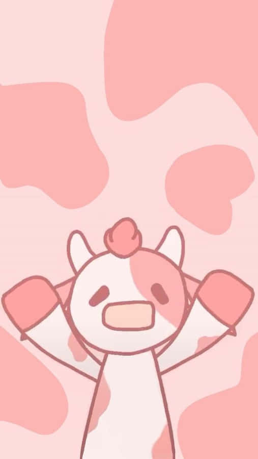 Felice Mucca Rosa Cartone Animato