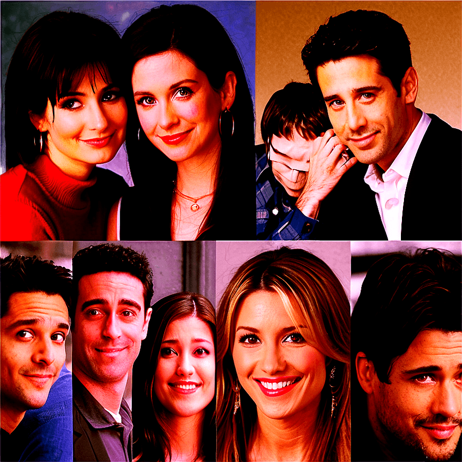 Friends Show 10 Seasons Collage PNG axr12