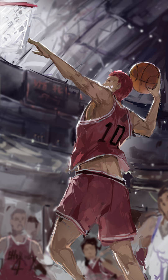 Download Slam Dunk Sakuragi Digital Painting Wallpaper Wallpapers Com