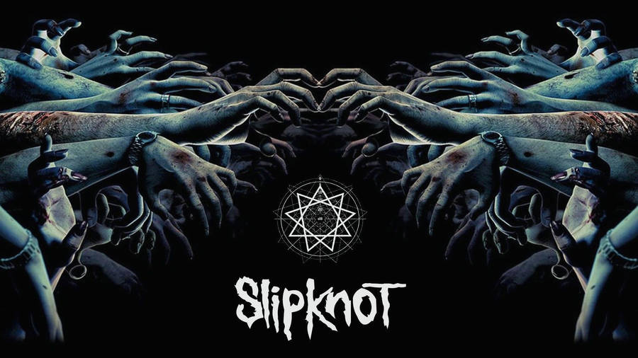 Download Slipknot Logo With Hands Reaching Wallpaper Wallpapers Com